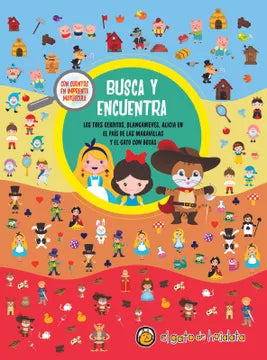 Busca y encuentra: Los tres cerditos, Blancanieves, Alicia en el País de las Maravillas y el Gato con Botas