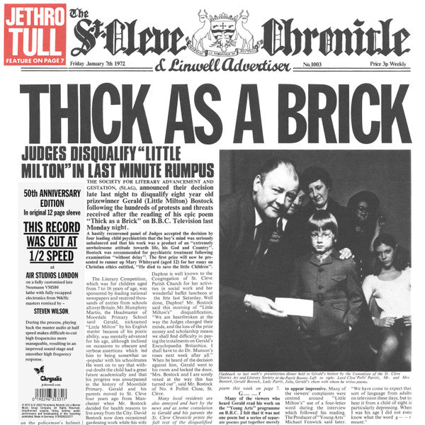 Jethro Tull - Thick as a Brick: 50th Anniversary Edition (Vinyl LP)